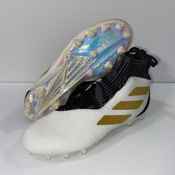 Adidas FREAK ULTRA Elite Mid Football Cleats White Black Gold F97378 Size 10.5 main image 8